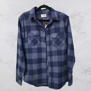 Hurley Blue Plaid Men's Long Sleeve Flannel Small NWT